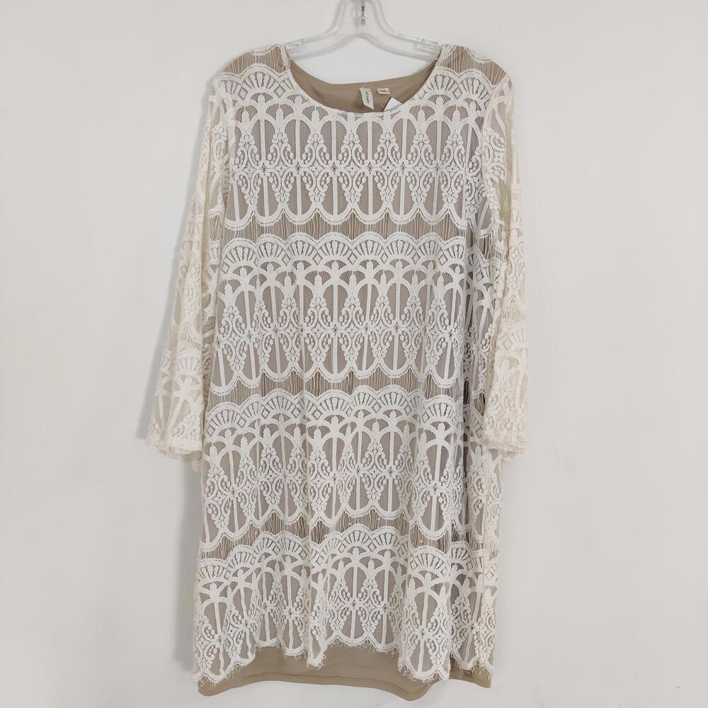 Tacera Women's Lace Midi Dress Size 2X Bohemian Feminine Old Money Quiet Luxury